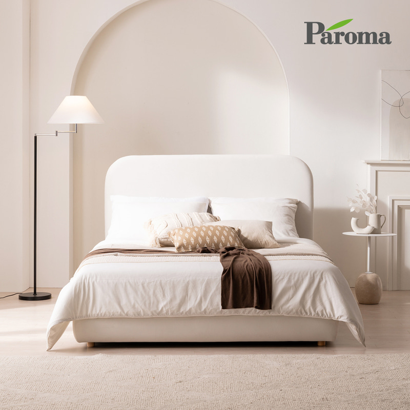 파로마 에버 호텔식 슬림 헤드 패브릭 침대 프레임Q