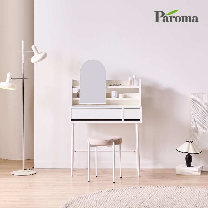 파로마 미떼 콘솔 거울 수납 화장대 800 세트(화장대+거울형선반포함)