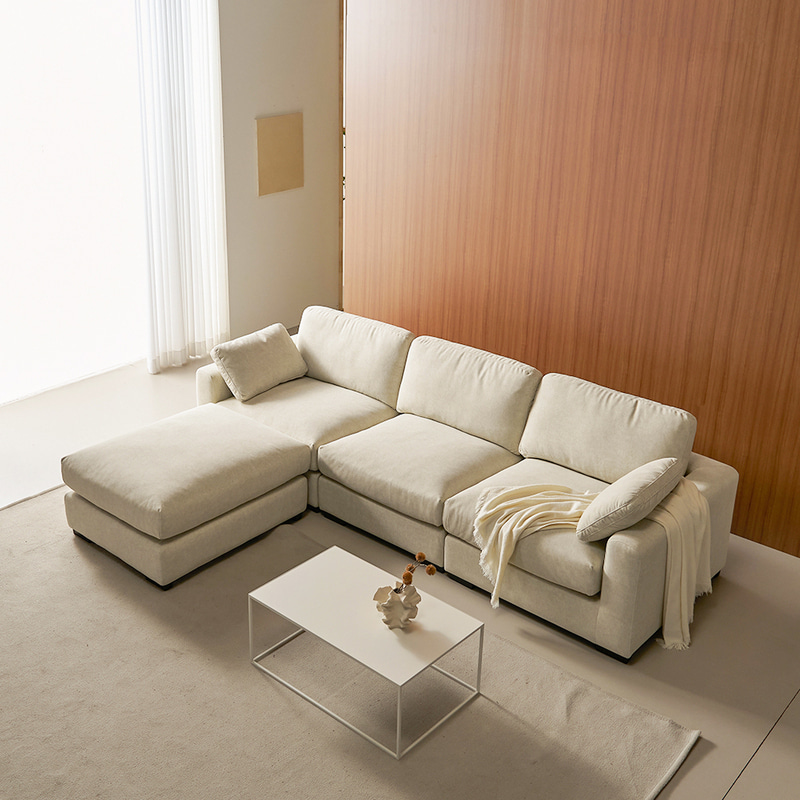 파로마 아리아나 아쿠아 패브릭 풀커버 모듈소파 4인 (스툴 미포함)