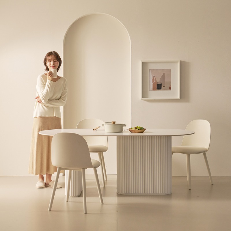 [파로마 초이스] 제이픽스 그레이스 타원형 세라믹 마블 템바보드 식탁 (테이블 only)