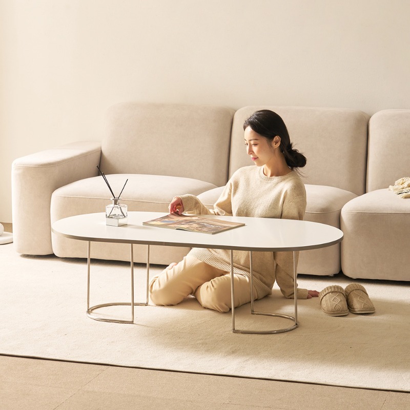 [파로마 초이스] 제이픽스 에이미 타원형 거실 소파 라운드 테이블