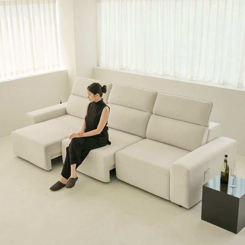 [파로마 초이스] 제이픽스 라하브 코모도 패브릭 무빙 슬라이딩 리클라이너 2세대 3인/4인 모션 슬라이드 소파